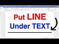 Cara Meletakkan Garis Di Bawah Teks di Word (Microsoft)