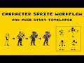 My Character Sprite Workflow (and Pose Study Timelapse!)