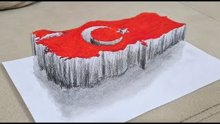3d Türkiye haritası çizimi / 3d çizim / 3 boyutlu çizimler / 3d drawings