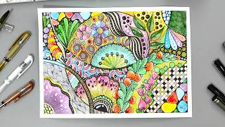 Creating Calming Art with Watercolor Zentangle \u0026 Neurographic Art Therapy