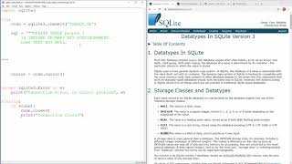 SQLite & Python - 2 - Create Table