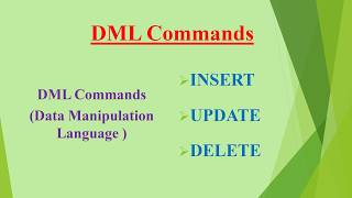 SQL DML Commands Explained | INSERT, UPDATE, DELETE with Examples