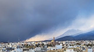 snow storm over sulaymaniyah city low dark clouds | iraq kurdistan @TheWeatherChannel 2024