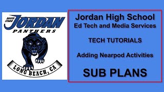 Nearpod Tutorials-Sub Plans
