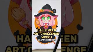 Halloween Art Challenge Week 1 #HAPPYEEKTOBER #HAPPYEEKTOBER2023 #halloweenwithshorts