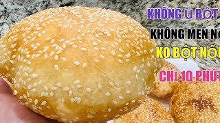 Bánh Tiêu Chỉ Cần 10 Phút, không Cần Ủ Bột, Không Bột Nổi, không men làm ra cái bánh phồng to xốp