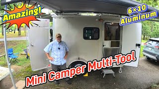 A 4 Cylinder SUV Tows This Multi Functional 6×10 All Aluminum Cargo Trailer/Camper Conversion.