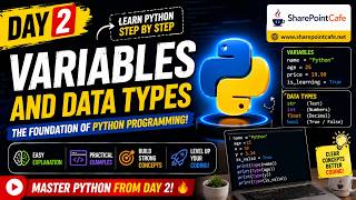 Python Tutorial Day 2 | Variables & Data Types with Examples #Python #PythonTutorial #LearnPython