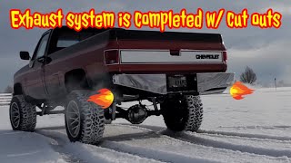 Exhaust system w/ electric cutouts on my 85 Chevy K20 Silverado square body Granatelli