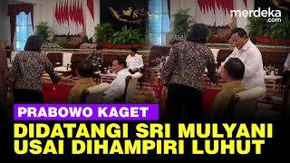 Momen Sri Mulyani Salami Prabowo Sampai Kaget Usai Disapa Luhut di Istana