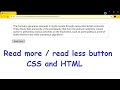 Read more read less button CSS and HTML