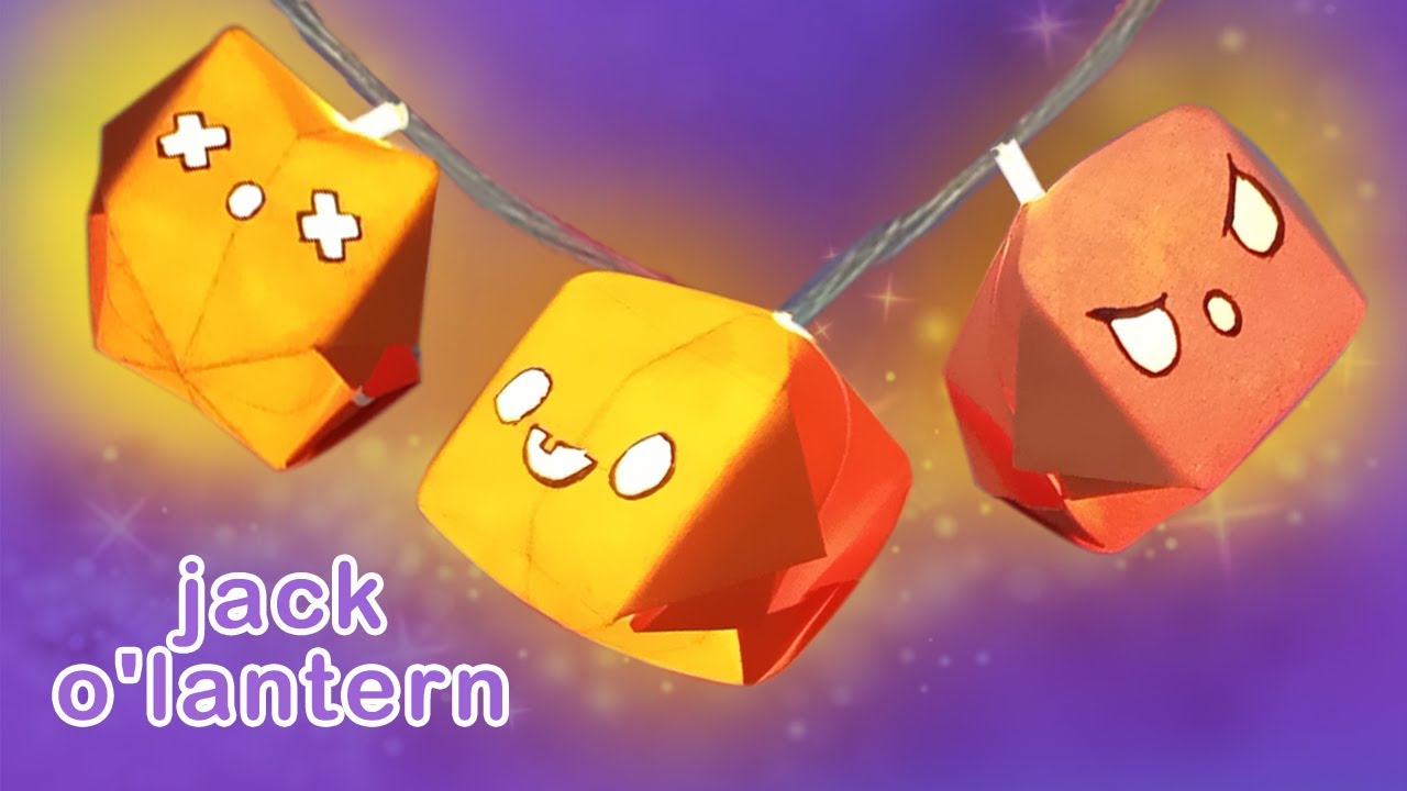 How To Make Origami Jack-o' Lanterns That Flicker with Led Lights!/ paper Pumpkins