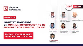 209th Webinar on “Minimum Information to be Provided for Approval of RPT”