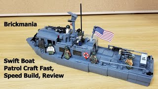 Brickmania Swift Boat - Patrol Craft Fast, Water Line, Speed Build, Review