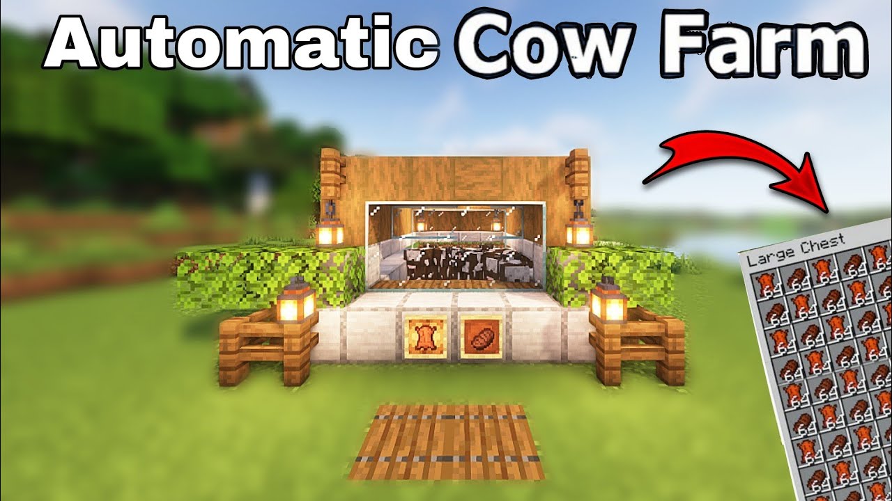 Minecraft Best Automatic Cow Farm 1 19 Tutorial Java Bedrock Youtube