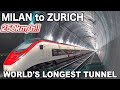 🇮🇹🇨🇭Riding the Amazing  High Speed Train via the Gotthard Base Tunnel (Milan→Zurich)