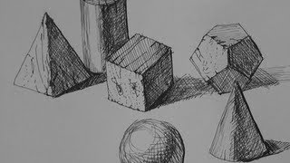 Pen & Ink Drawing Tutorials | How to shade simple forms with cross-hatching