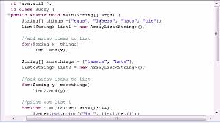 Intermediate Java Tutorial 5 ArrayList Program