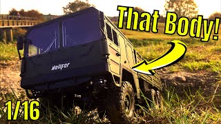 The best 1/16 body yet! RC Military Truck. 6WD Helifar MAN Kat NB2805 JJRC Q64