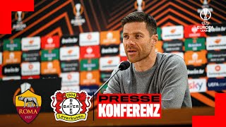 Pressekonferenz mit Xabi Alonso und Patrik Schick | Europa League Halbfinale | Bayer 04 gegen AS Rom