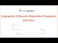 Dynamic Dependent Dropdown in Codeigniter 4 with Ajax