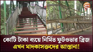 জনসাধারণের জন্য নির্মিত ফুটওভার ব্রিজ এখন মাদকাসক্তদের দখলে! | Rajbari News | Channel 24