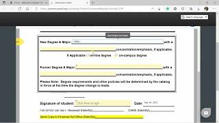 Degree Program Change Form