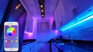 How To Install LED Strip Lights Under Kitchen Cabinets (Kitchen Under Cabinet Lighting) RGBIC LED