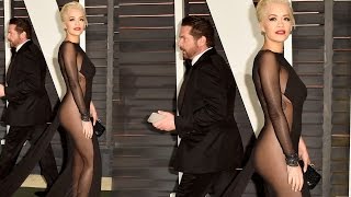 Oscars After Party 2015 Rita Ora Flaunt Booty In Sheer Dress