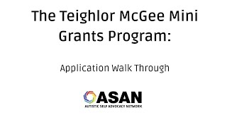 Teighlor McGee Mini Grants Application Walk Through