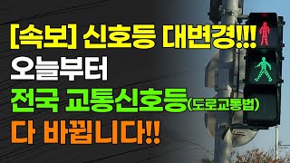 [속보] 신호등 대변경!!! 오늘부터 전국 교통신호등(도로교통법) 다 바뀝니다!!!