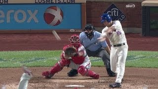 PHI@NYM: Dice-K singles in third for first Mets hit