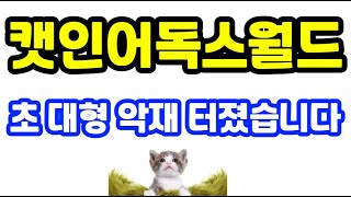 캣인어독스월드 초대형 악재 터졌습니다 #캣인어독스월드코인