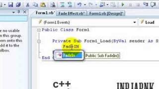 How To Make A Cool Fade In/Out Effect in Visual Basic 2008