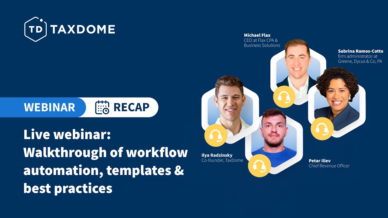 TaxDome Live Webinar Live Walkthrough Of Workflow Automation, December ...