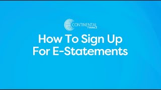 How To Sign Up For E-Statements