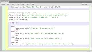 The switch/if-else/formatting in Java (tax calculator)