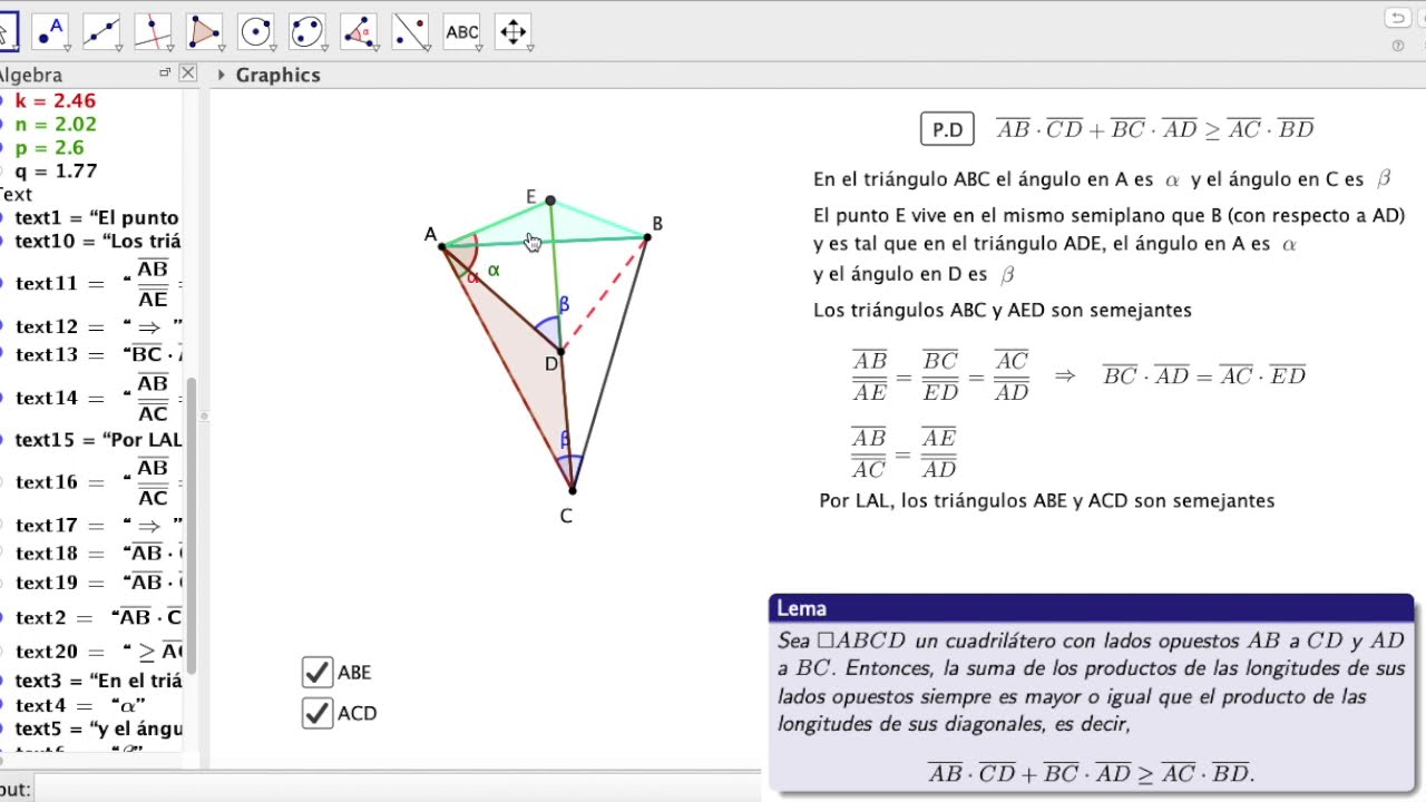 Ley Del Paralelogramo Y Teorema De Ptolomeo / Clase 13 - Parte 1 - YouTube