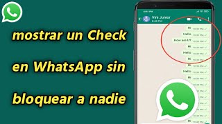 Cómo mostrar un Check en WhatsApp sin bloquear a nadie | quitar el doble check azul de WhatsApp