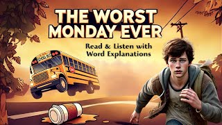 Reading \u0026 Listening Practice with Vocabulary Explanations | The Worst Monday Ever #english