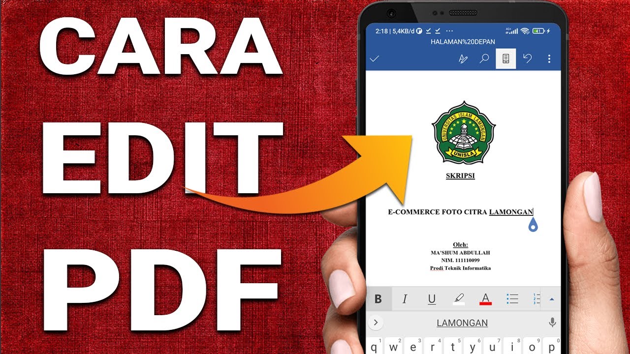 Cara Mengedit File PDF Di HP Android Dengan Mudah & Cepat - YouTube