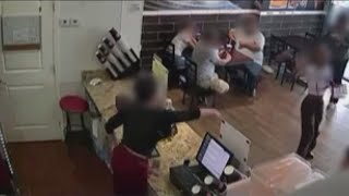 Fight breaks out between employee and patron at Georgia wing restaurant | Surveillance video