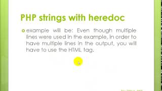 Learn PHP Lecture 4 PHP String Variables