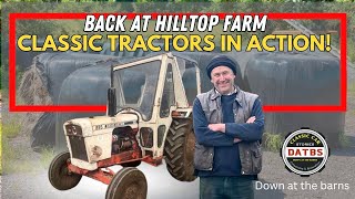 David Brown 885 tractor working on the farm|Down at the barns SPECIAL