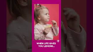 That face! 🤣🍋💗 #shorts #funny #kids #reaction #reactionvideo #funnyreactions #funnykids #lemon