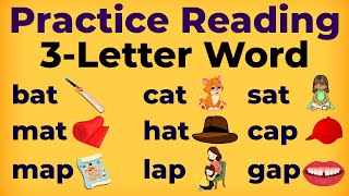 Practice reading three letter words | Cvc words reading | Learning to read 3 letter words | CVC #cvc