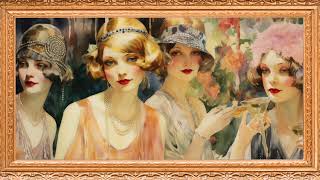 1920s flapper women at a vibrant party FRAME TV ART SCREEN SAVER | TV ART DECOR BACKGROUND