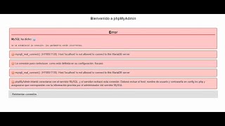 Solución!! - ERROR al acceder a PhpMyAdmin - Acceso denegado (parámetros incorrectos)