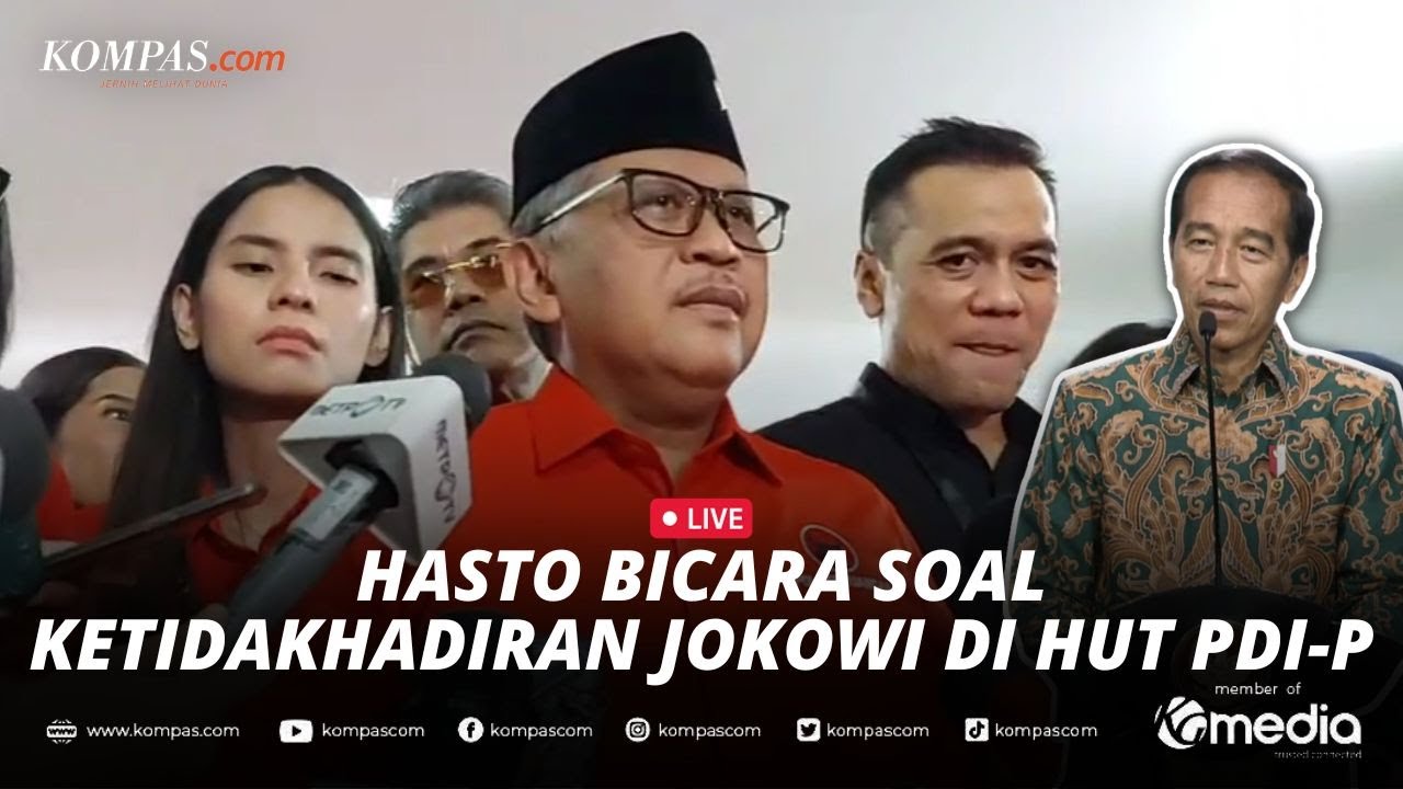 🔴LIVE - Keterangan Hasto Soal Ketidakhadiran Jokowi Di HUT Ke-51 PDI-P ...