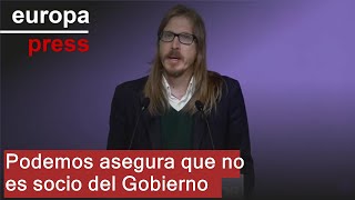 Podemos asegura que no es socio del Gobierno y que no apoyará quitar impuestos a las eléctricas